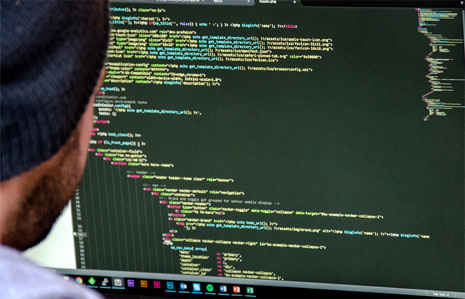 Web Development Programming Code on a desktop computer screen