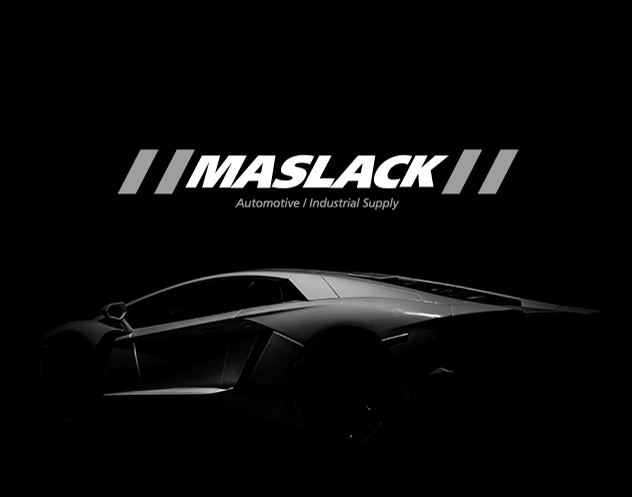 Professionally Designed image of Maslack Logo and a silver car